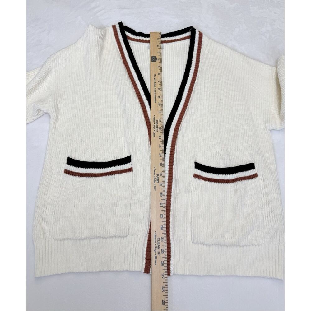 Oat New York Cardigan Women’s Sz M Varsity Style Open Front Cotton Blend - Picture 8 of 8